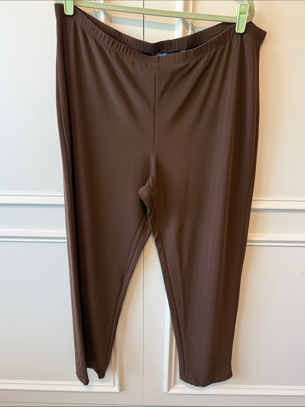 Susan Graver Brown Straight-Leg Pull-On Pants